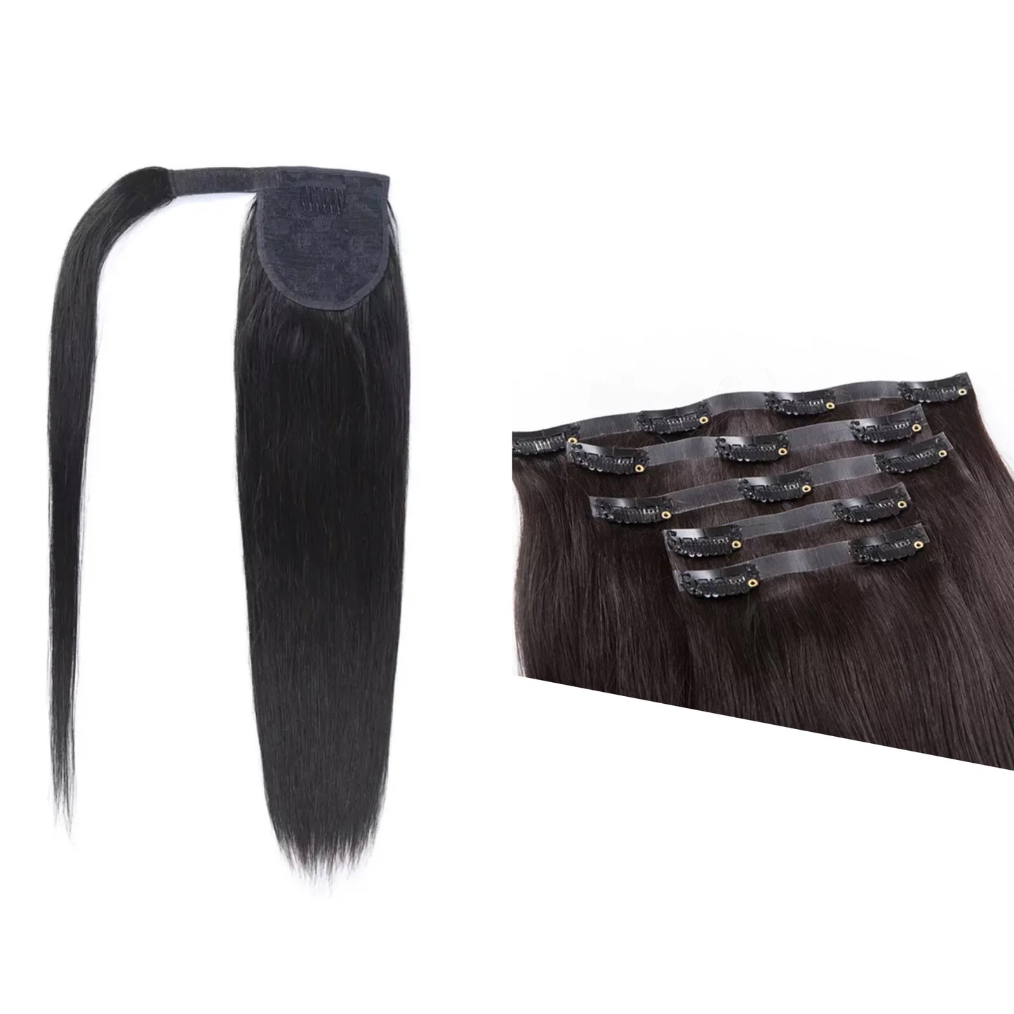 Half Up, Half Down Wrap Me Ponytail & Seamless Clip Ins